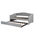 Upholstered Daybed Sofa Bed Twin Size With Trundle Bed And Wood Slat ,Gray Gray Upholstered