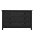 Drawer Dresser Bar Cabinet Side Cabinet,Buffet Sideboard,Buffet Service Counter, Solid Wood Frame,Plasticdoor Panel,Retro Shell Handle,Applicable To Dining Room, Living Room, Kitchen ,Corridor,Black 5 Or More Drawers Black Primary Living Space Drawers