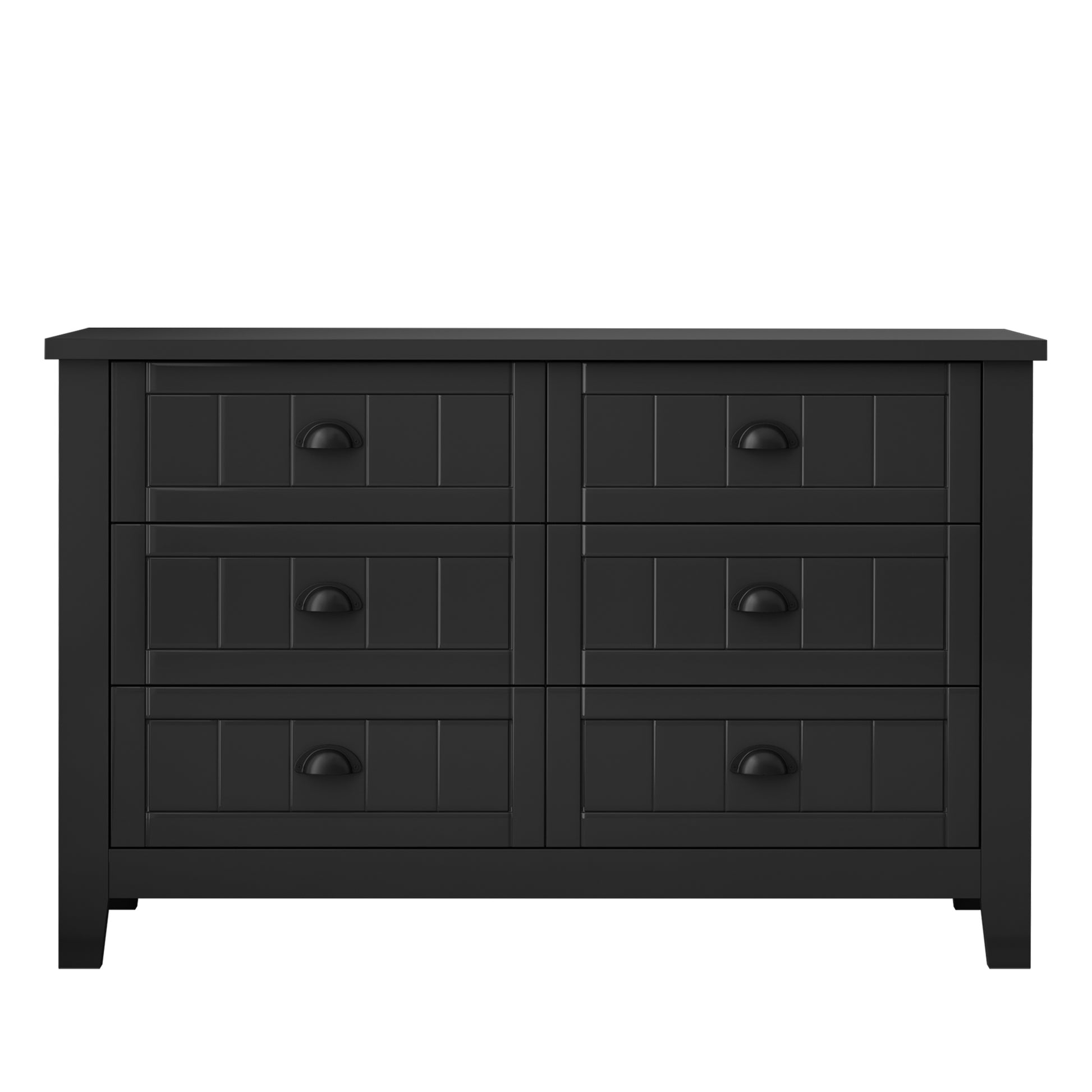 Drawer Dresser Bar Cabinet Side Cabinet,Buffet Sideboard,Buffet Service Counter, Solid Wood Frame,Plasticdoor Panel,Retro Shell Handle,Applicable To Dining Room, Living Room, Kitchen ,Corridor,Black 5 Or More Drawers Black Primary Living Space Drawers