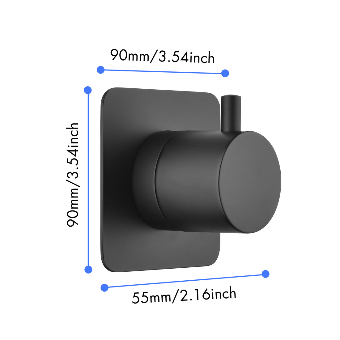 Master Shower Volume Controladjustable Brass Handle Valve Body, 1 Piece Each On The Left And Right Matt Black Brass