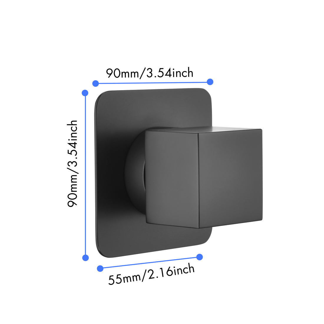 Master Shower Volume Controladjustable Brass Handle Valve Body, 1 Piece Each On The Left And Right Matt Black Brass