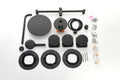 Shower System With Shower Head, Hand Shower, Slide Bar, Bodysprays, Shower Arm, Hose, Valve Trim, And Lever Handles Matte Black Brass