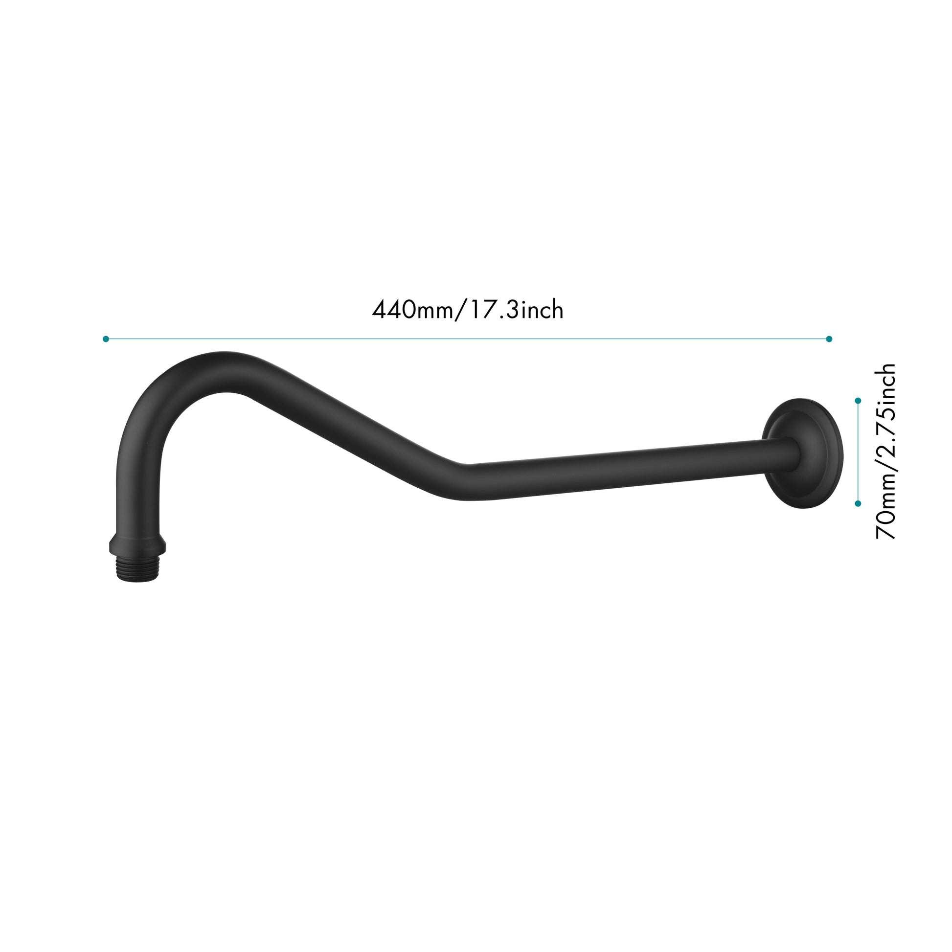 Shower Parts Stainless Steel Shower Arms Matte Black Stainless Steel