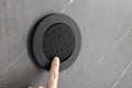 Shower System With Shower Head, Hand Shower, Slide Bar, Bodysprays, Shower Arm, Hose, Valve Trim, And Lever Handles Matte Black Brass