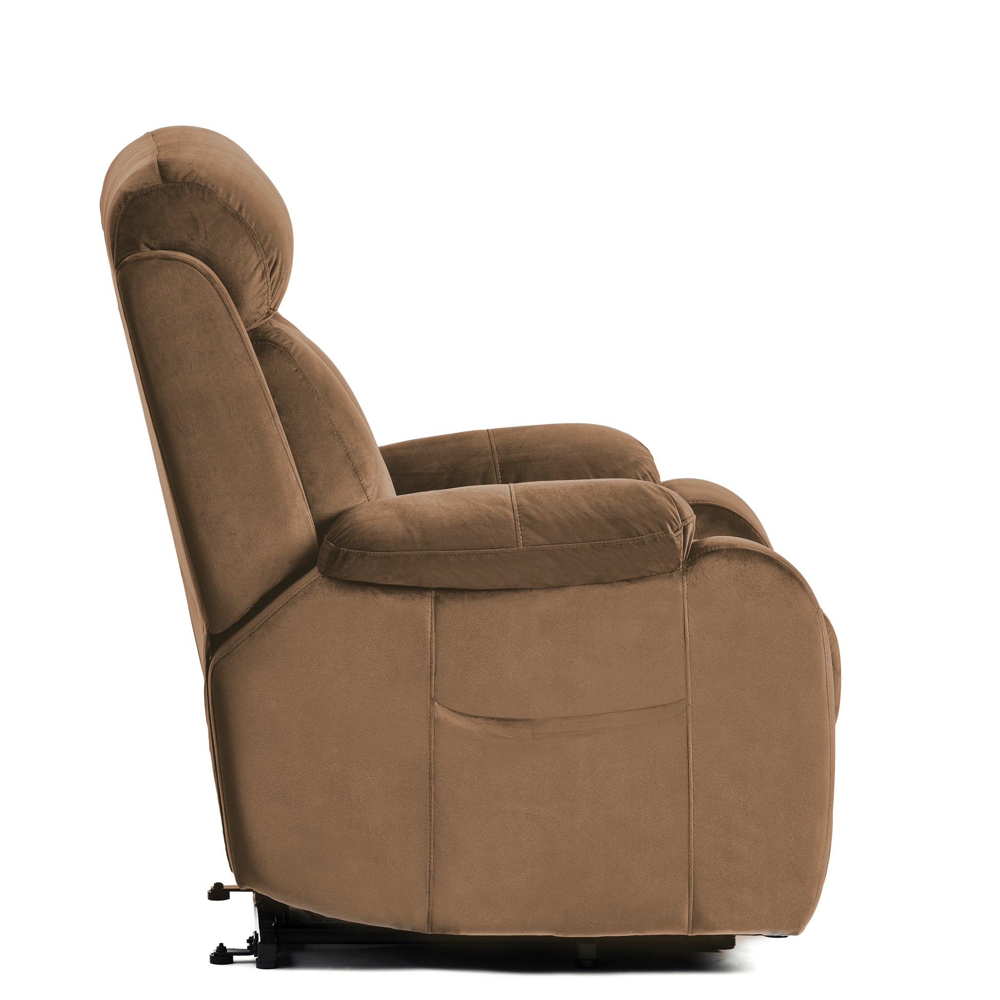 Lift Chair Recliner For Elderly Power Remote Control Recliner Sofa Relax Soft Chair Anti Skid Australia Cashmere Fabric Furniture Living Room Brown Light Brown Wood Primary Living Space Heavy Duty Rubberwood Brown Polyester Power Remote Medium Soft