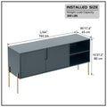 Combo Mid Century Sideboard Buffet Table Or Tv Stand With Storage For Living Room Kitchen Green Wood Stainless Steel