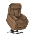 Lift Chair Recliner For Elderly Power Remote Control Recliner Sofa Relax Soft Chair Anti Skid Australia Cashmere Fabric Furniture Living Room Brown Light Brown Wood Primary Living Space Heavy Duty Rubberwood Brown Polyester Power Remote Medium Soft