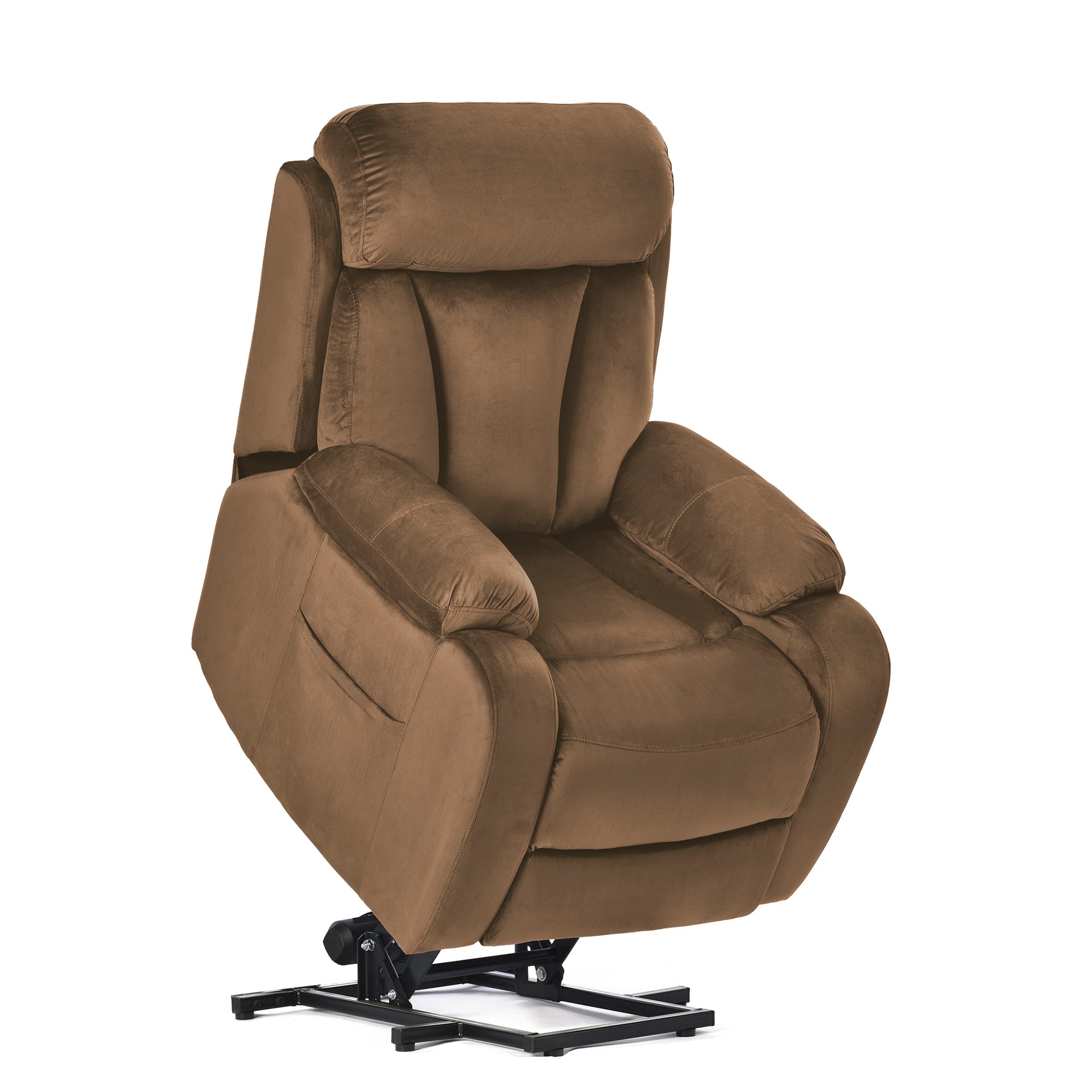 Lift Chair Recliner For Elderly Power Remote Control Recliner Sofa Relax Soft Chair Anti Skid Australia Cashmere Fabric Furniture Living Room Brown Light Brown Wood Primary Living Space Heavy Duty Rubberwood Brown Polyester Power Remote Medium Soft