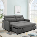 3 In 1 Convertible Sleeper Sofa Bed, Modern Fabric Loveseat Futon Sofa Couch W Pullout Bed, Small Beautiful Seat Lounge Sofa W Reclining Backrest, Furniture For Living Room, Grey Grey Foam Upholstered