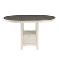 Antique White And Rosy Brown Finish Counter Height 1Pc Dining Table W Extension Leaf And Storage Base Traditional Design Dining Room Furniture Antique White Dining Room Casual,Transitional Solid Wood