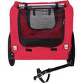 Bicycle Trailer For Pets Outdoor Foldable Red Color Dog Trailer With Reflectors And Safty Flag Red Oxford Fabric Steel