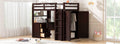 Twin Size Loft Bed With Drawers,Desk,And Wardrobe Espresso Espresso Solid Wood