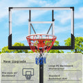 Portable Basketball Hoop Basketball System 4.76 10Ft Height Adjustable For Youth Adults Led Basketball Hoop Lights, Colorful Lights, Waterproof,Super Bright To Play At Night Outdoors,Good Gift For Kid Black Metal