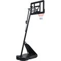 Portable Basketball Hoop Basketball System 8 10Ft Height Adjustable For Youth Adults Led Basketball Hoop Lights, Colorful Lights, Waterproof,Super Bright To Play At Night Outdoors,Good Gift For Kids Black Metal