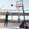 Portable Basketball Hoop Basketball System 8 10Ft Height Adjustable For Youth Adults Led Basketball Hoop Lights, Colorful Lights, Waterproof,Super Bright To Play At Night Outdoors,Good Gift For Kids Black Metal