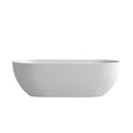 69Inch Solid Surface Bathtub For Bathroom White Oval Bathroom Freestanding Tubs Matte 61 69 In Modern Soaking Center Solid Surface Solid Surface