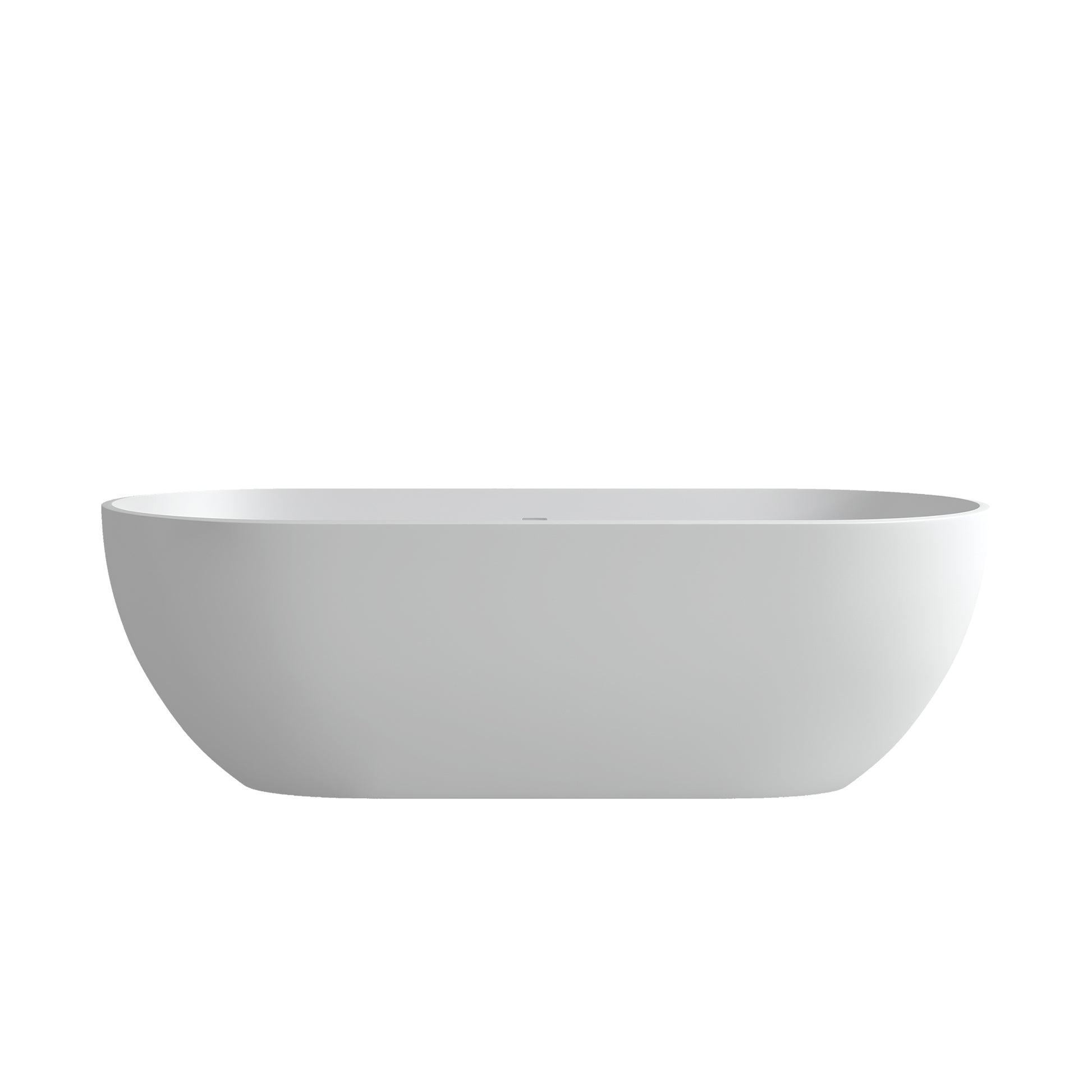 69Inch Solid Surface Bathtub For Bathroom White Oval Bathroom Freestanding Tubs Matte 61 69 In Modern Soaking Center Solid Surface Solid Surface