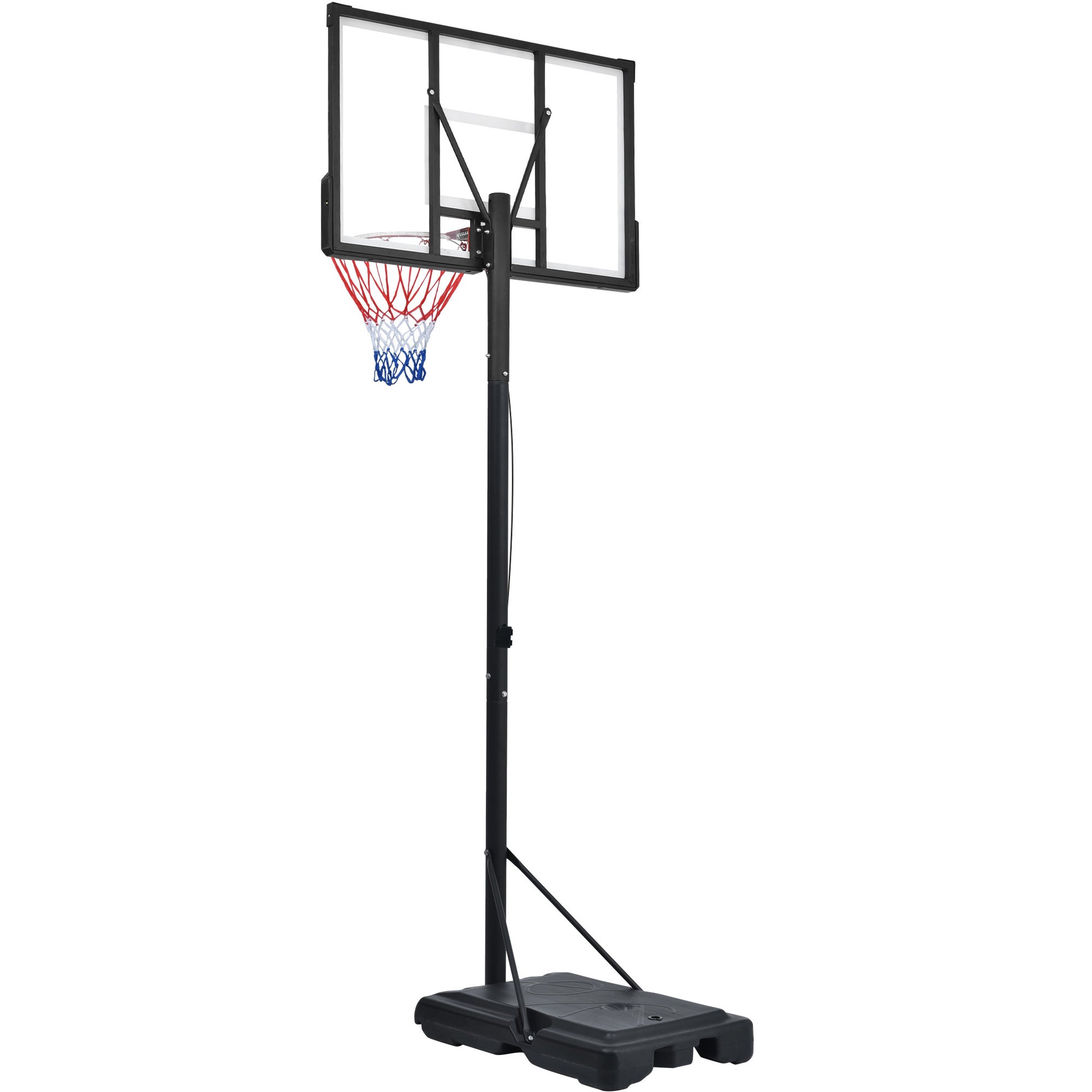 Portable Basketball Hoop Basketball System 4.76 10Ft Height Adjustable For Youth Adults Led Basketball Hoop Lights, Colorful Lights, Waterproof,Super Bright To Play At Night Outdoors,Good Gift For Kid Black Metal