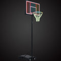 Portable Basketball Hoop Basketball System 4.76 10Ft Height Adjustable For Youth Adults Led Ights, Colorful Lights, Waterproof Super Bright To Play At Night Outdoors,Good Gift For Kid Black Metal