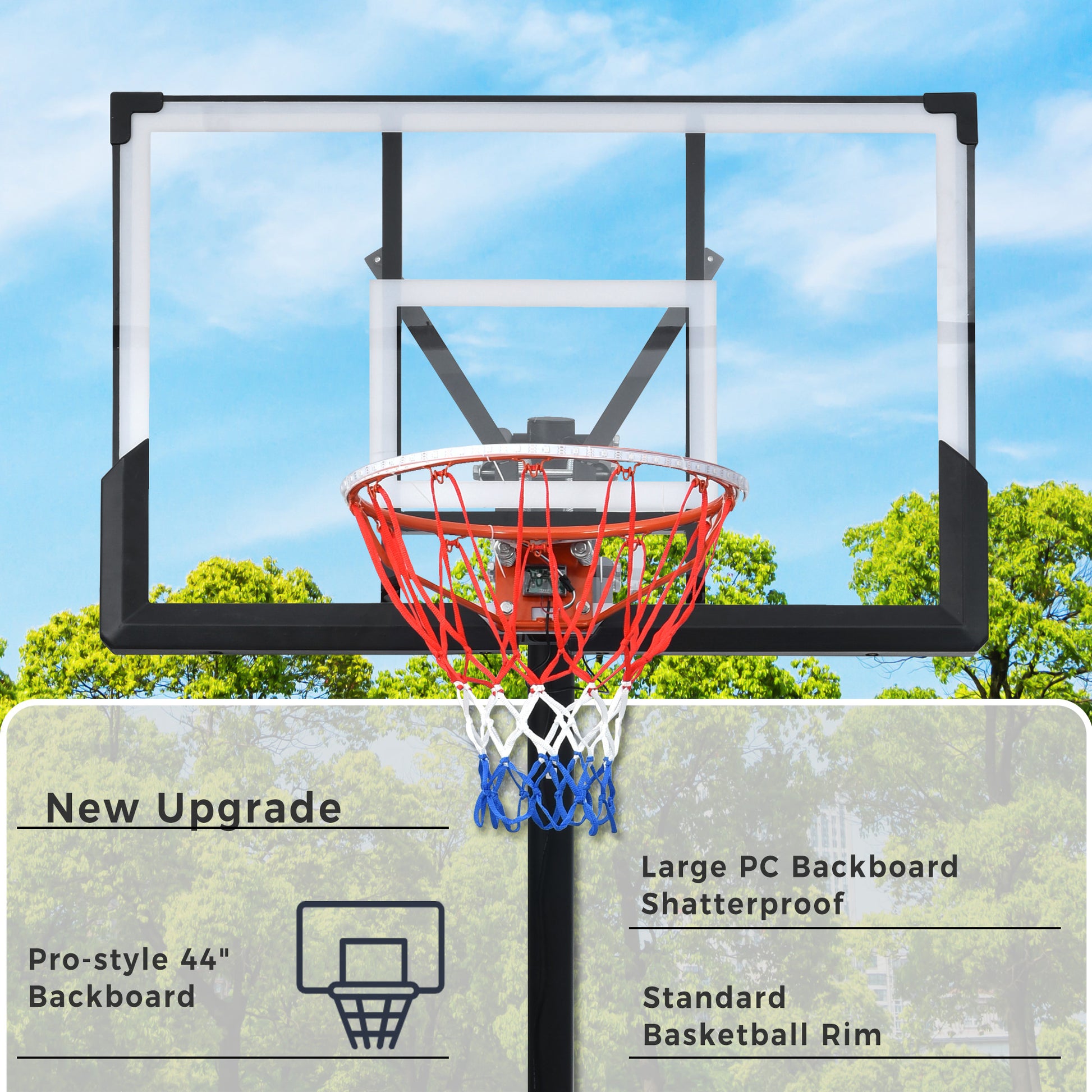 Portable Basketball Hoop Basketball System 8 10Ft Height Adjustable For Youth Adults Led Basketball Hoop Lights, Colorful Lights, Waterproof,Super Bright To Play At Night Outdoors,Good Gift For Kids Black Metal