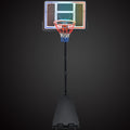 Portable Basketball Hoop Basketball System 8 10Ft Height Adjustable For Youth Adults Led Basketball Hoop Lights, Colorful Lights, Waterproof,Super Bright To Play At Night Outdoors,Good Gift For Kids Black Metal