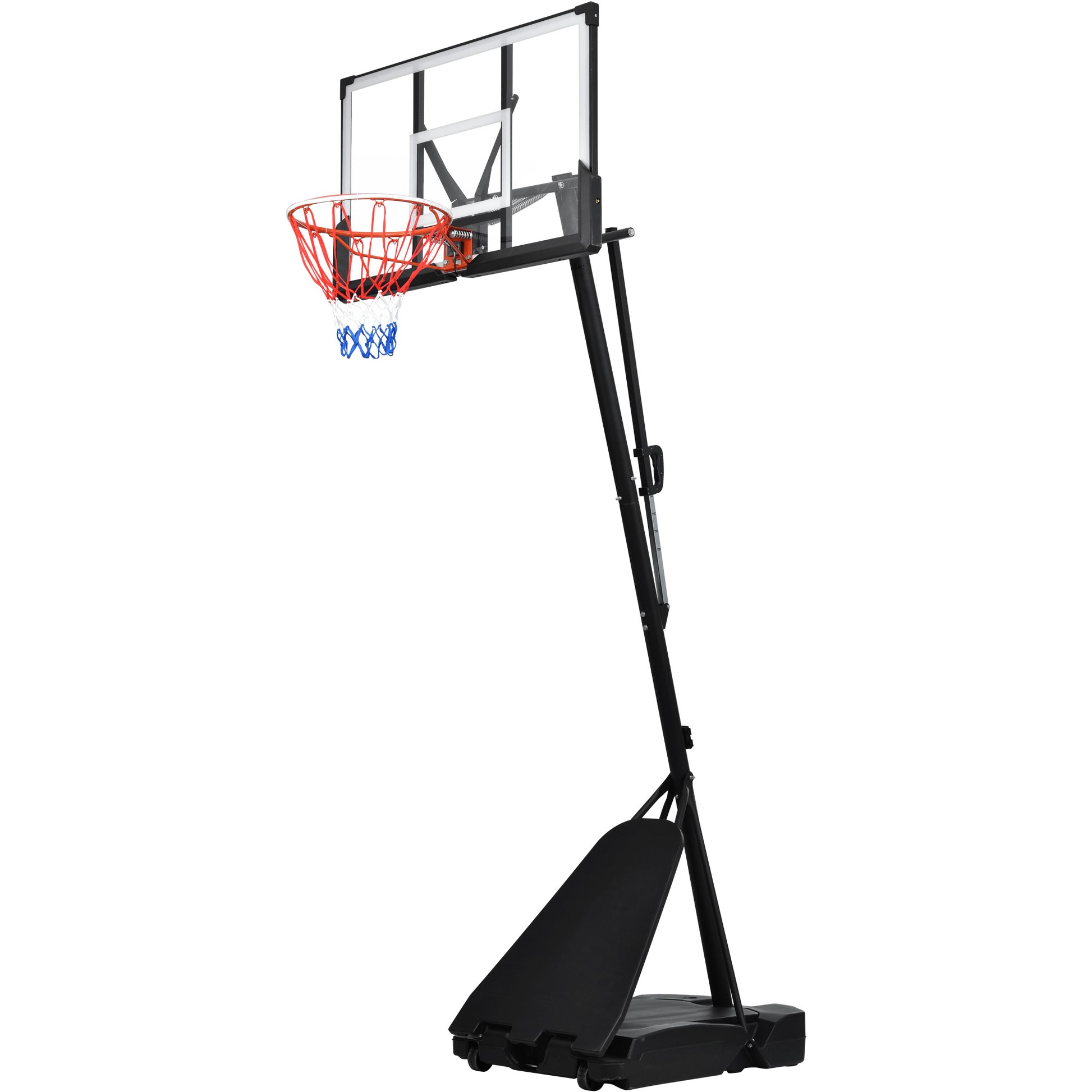 Portable Basketball Hoop Basketball System 8 10Ft Height Adjustable For Youth Adults Led Basketball Hoop Lights, Colorful Lights, Waterproof,Super Bright To Play At Night Outdoors,Good Gift For Kids Black Metal