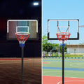 Portable Basketball Hoop Basketball System 4.76 10Ft Height Adjustable For Youth Adults Led Basketball Hoop Lights, Colorful Lights, Waterproof,Super Bright To Play At Night Outdoors,Good Gift For Kid Black Metal