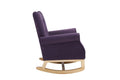 Baby Room High Back Rocking Chair Nursery Chaircomfortable Rocker Fabric Padded Seat ,Modern High Back Armchair Lavender Purple Primary Living Space Sponge Velvet