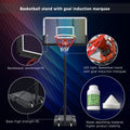 Portable Basketball Hoop Basketball System 4.76 10Ft Height Adjustable For Youth Adults Led Basketball Hoop Lights, Colorful Lights, Waterproof,Super Bright To Play At Night Outdoors,Good Gift For Kid Black Metal