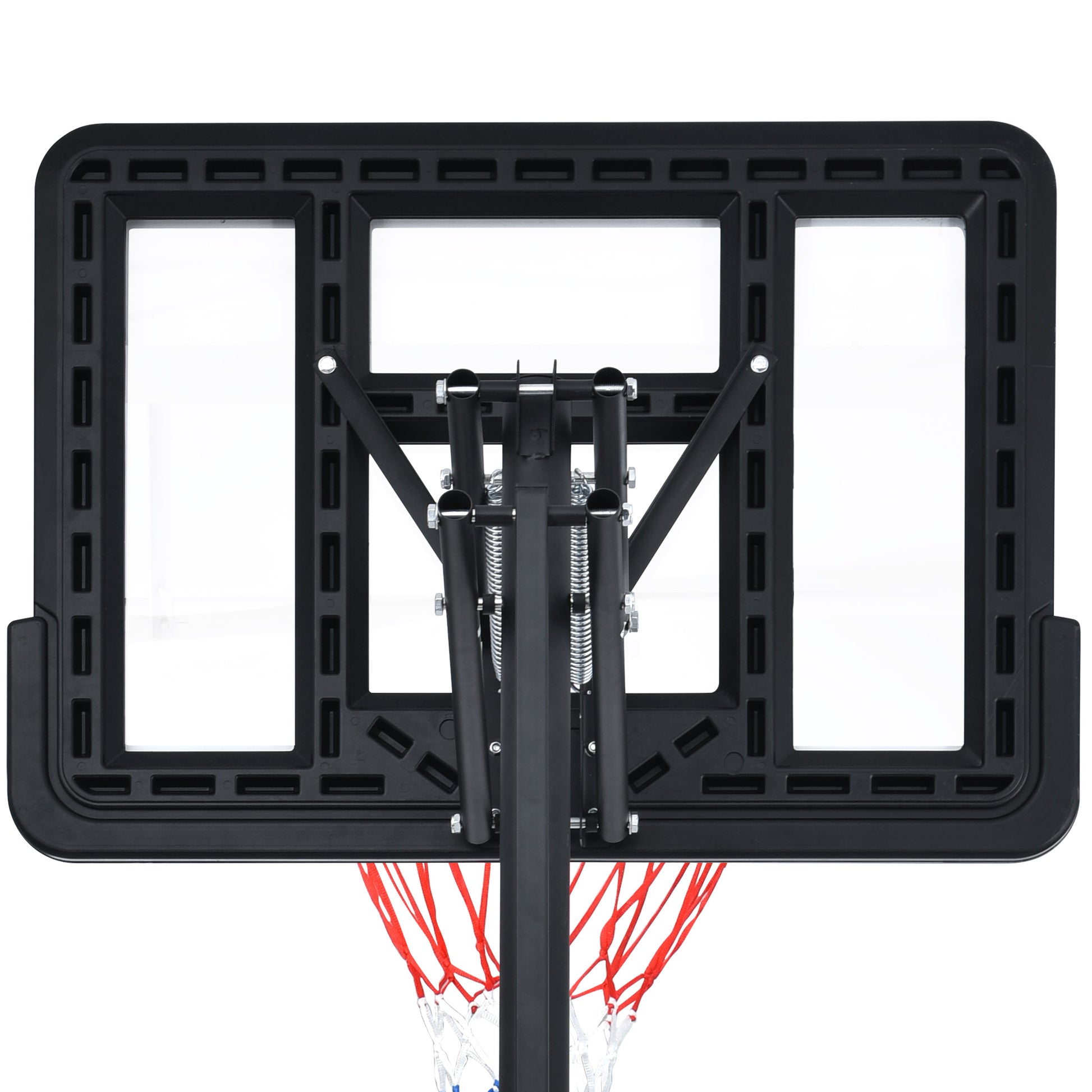 Portable Basketball Hoop Basketball System 8 10Ft Height Adjustable For Youth Adults Led Basketball Hoop Lights, Colorful Lights, Waterproof,Super Bright To Play At Night Outdoors,Good Gift For Kids Black Metal