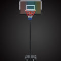 Portable Basketball Hoop Basketball System 4.76 10Ft Height Adjustable For Youth Adults Led Basketball Hoop Lights, Colorful Lights, Waterproof,Super Bright To Play At Night Outdoors,Good Gift For Kid Black Metal