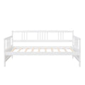 Twin Size Daybed Wood Bed With Twin Size Trundle,White White Solid Wood