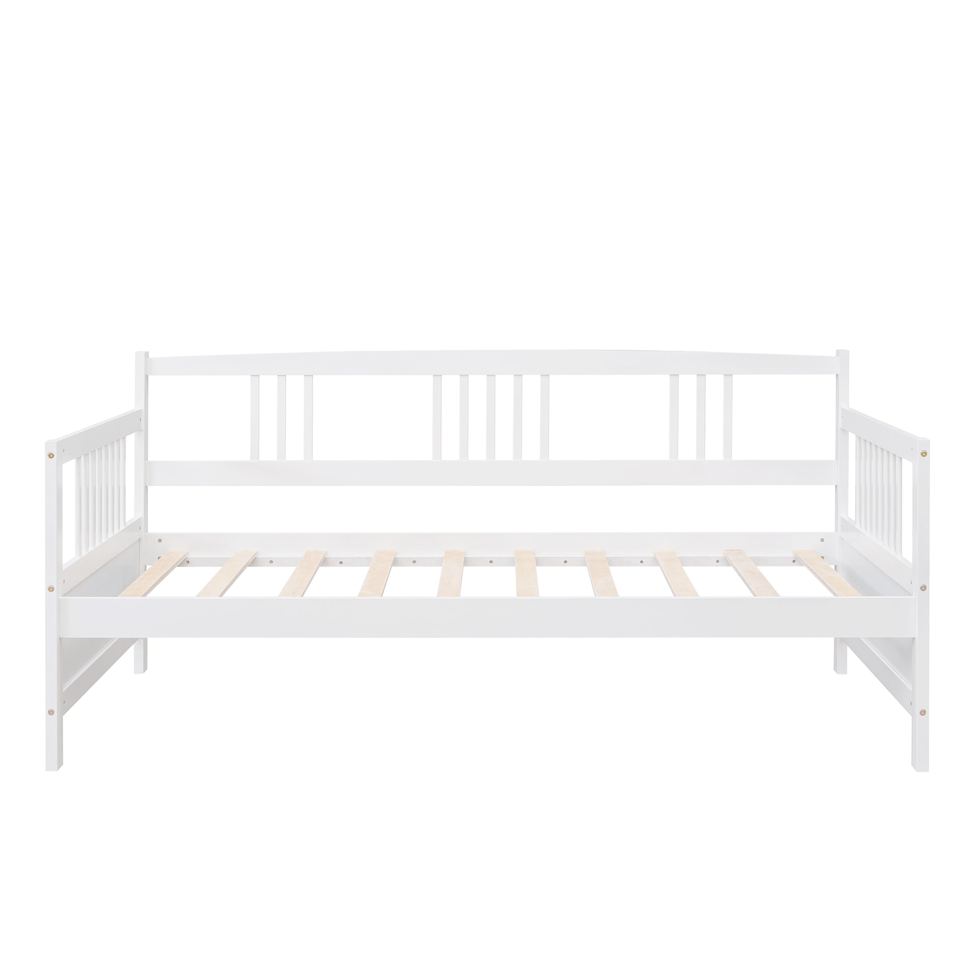 Twin Size Daybed Wood Bed With Twin Size Trundle,White White Solid Wood