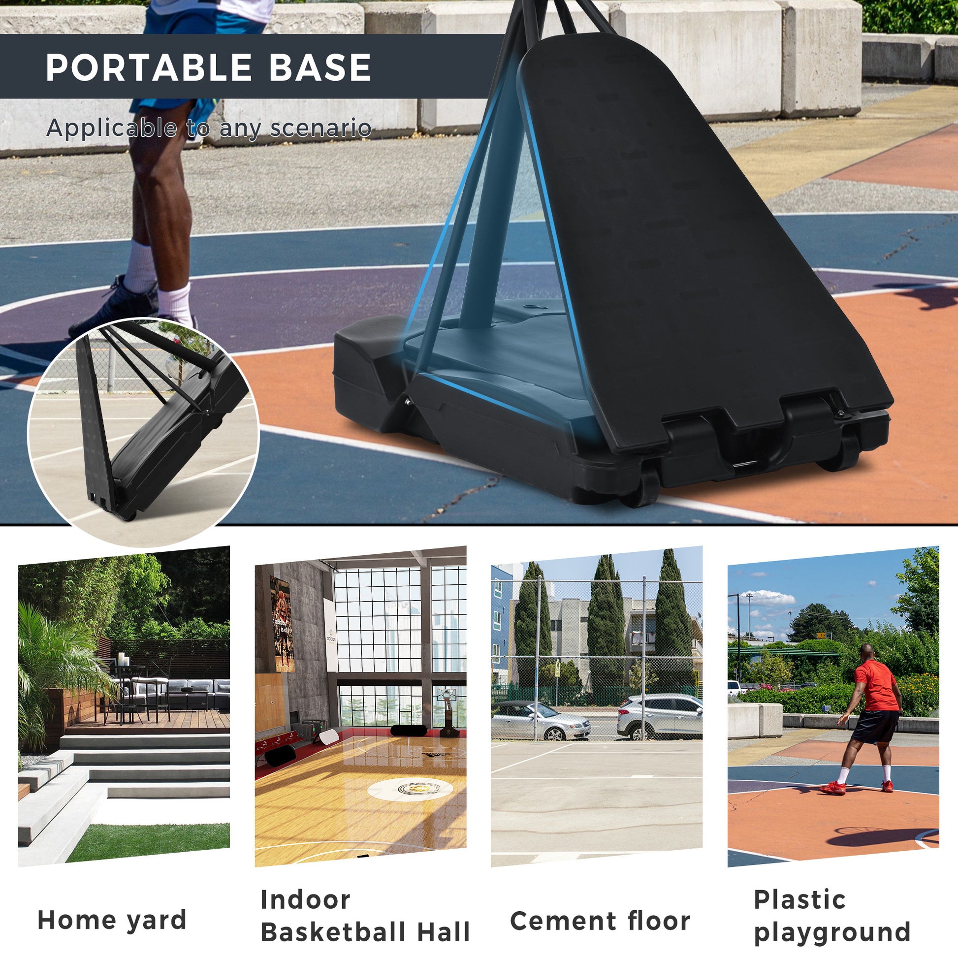 Portable Basketball Hoop Basketball System 8 10Ft Height Adjustable For Youth Adults Led Basketball Hoop Lights, Colorful Lights, Waterproof,Super Bright To Play At Night Outdoors,Good Gift For Kids Black Metal