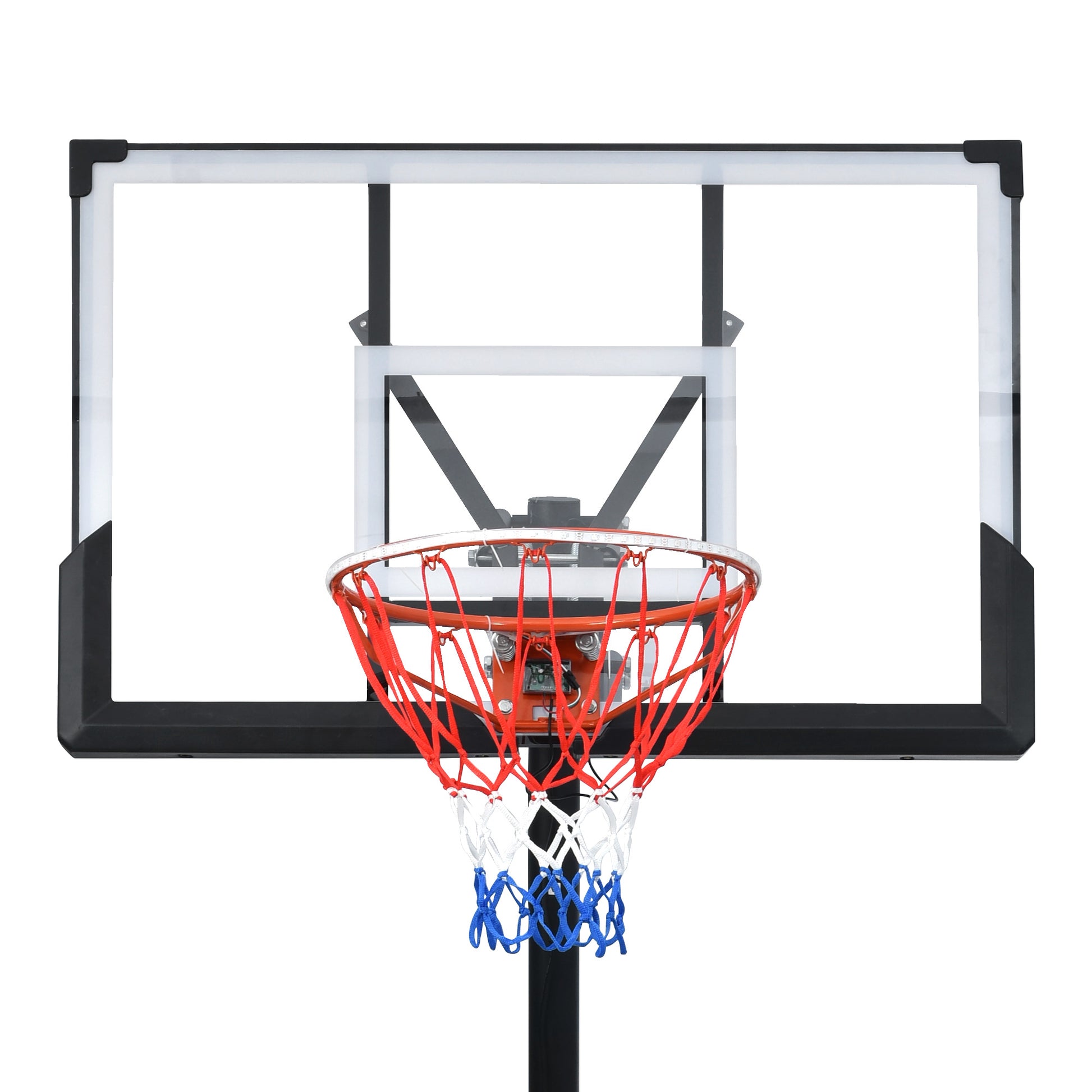 Portable Basketball Hoop Basketball System 8 10Ft Height Adjustable For Youth Adults Led Basketball Hoop Lights, Colorful Lights, Waterproof,Super Bright To Play At Night Outdoors,Good Gift For Kids Black Metal