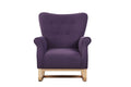 Baby Room High Back Rocking Chair Nursery Chaircomfortable Rocker Fabric Padded Seat ,Modern High Back Armchair Lavender Purple Primary Living Space Sponge Velvet