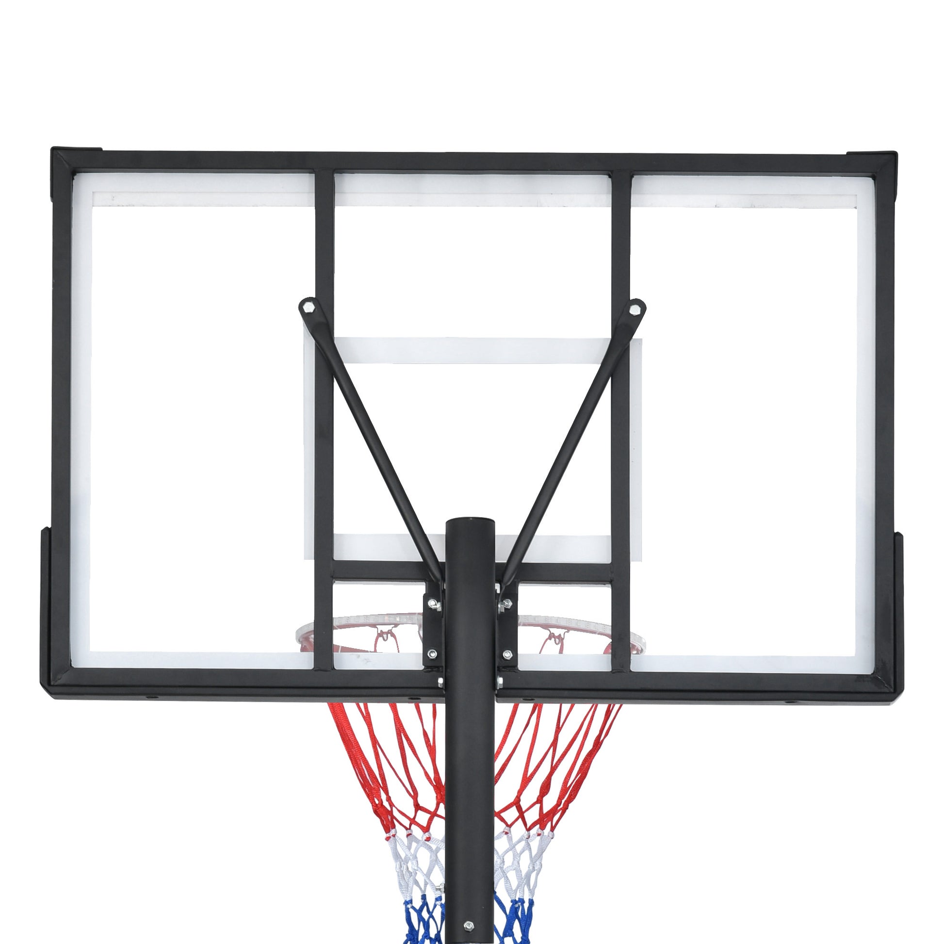 Portable Basketball Hoop Basketball System 4.76 10Ft Height Adjustable For Youth Adults Led Basketball Hoop Lights, Colorful Lights, Waterproof,Super Bright To Play At Night Outdoors,Good Gift For Kid Black Metal