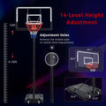 Portable Basketball Hoop Basketball System 4.76 10Ft Height Adjustable For Youth Adults Led Basketball Hoop Lights, Colorful Lights, Waterproof,Super Bright To Play At Night Outdoors,Good Gift For Kid Black Metal