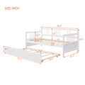 Twin Size Daybed Wood Bed With Twin Size Trundle,White White Solid Wood