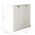 Two Compartment Tilt Out Laundry Sorter Cabinet White White Mdf