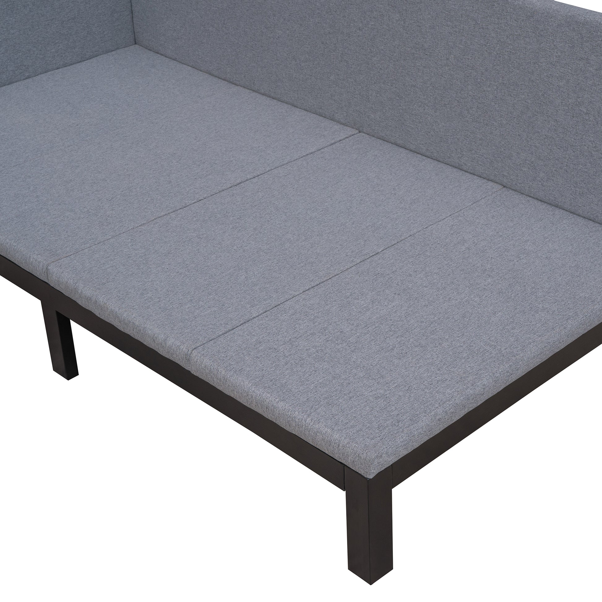 Upholstered Daybed Sofa Bed Frame Twin Size Linen Gray Gray Upholstered