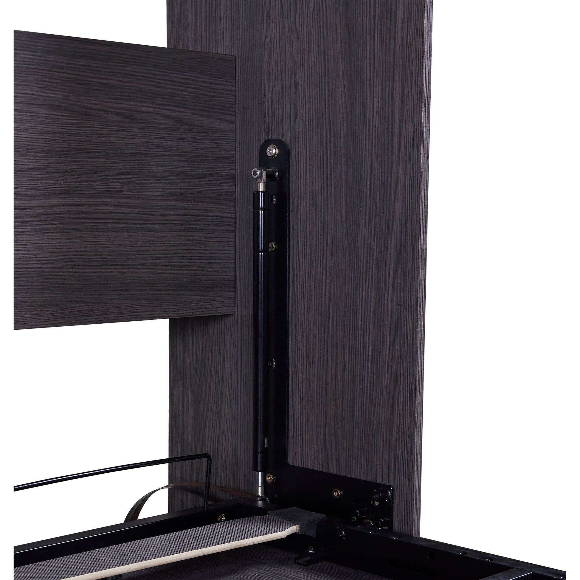 Twin Size Murphy Bed With Wardrobe And Drawers, Storage Bed, Can Be Folded Into A Cabinet, Gray Gray Pine