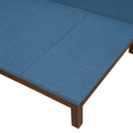 Upholstered Daybed Sofa Bed Frame Twin Size Linen Blue Beige Upholstered