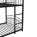 Twin Over Twin Metal Bunk Bed With Slide,Kids House Bed Black Black Metal