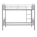 Twin Over Twin Metal Bunk Bed,Divided Into Two Beds Silver Old Sku:Mf280424Aan Twin Silver Metal