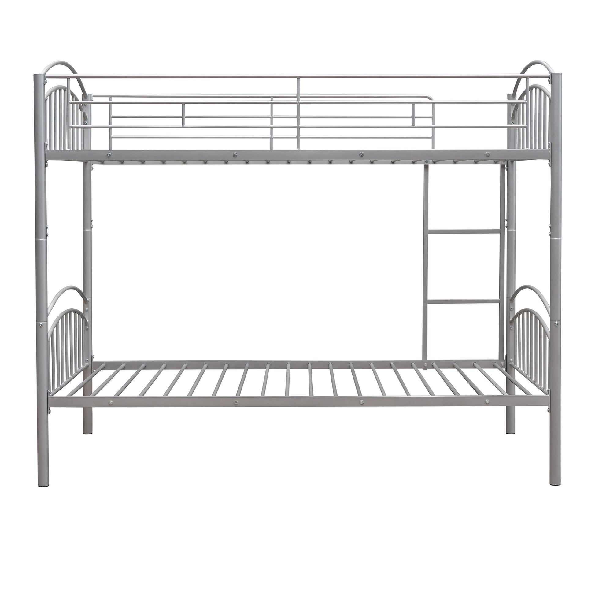 Twin Over Twin Metal Bunk Bed,Divided Into Two Beds Silver Old Sku:Mf280424Aan Twin Silver Metal