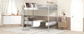 Twin Over Twin Metal Bunk Bed,Divided Into Two Beds Silver Old Sku:Mf280424Aan Twin Silver Metal