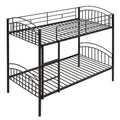 Twin Over Twin Metal Bunk Bed,Divided Into Two Beds Black Old Sku:Mf280424Aab Twin Black Metal