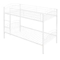 Twin Over Twin Metal Bunk Bed,Divided Into Two Beds White Old Sku:Mf280424Aak Twin White Metal