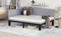 Upholstered Daybed Sofa Bed Frame Full Size Linen Gray Gray Upholstered